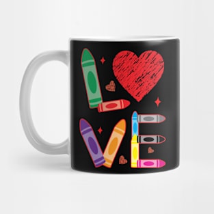 Crayon Love For Valentines Mug